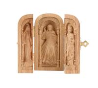 Decoración Cristiana Estatua de Madera Católica Estatua de Jesús Figura Hecha a Mano de Madera Escultura Arte Regalos Cristianos Hogar Habitación Decoración Al Aire Libre Se Puede Abrir(#1)
