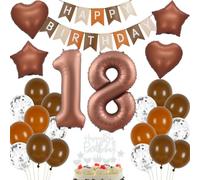 Decoración cumpleaños 18 años marrón, Globos 18 años marrón globos, Decoración 18 cumpleaños Niña Niño, Globo 18 beige marrón, Decoración fiesta 18 cumpleaños, Globos Cumpleãnos 18 marrón