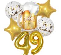 Decoracion Cumpleaños 49 años, Globos de Cumpleaños 49 años Dorado, Globos 49 Cumpleaños Decoracion 49 Cumpleaños Oro, Globo Botella de Cerveza Decoración para Fiesta de 49 Cumpleaños Mujer Hombre