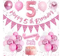 Decoracion Cumpleaños 5 Rosa, Globo 5 Años Cumpleaños