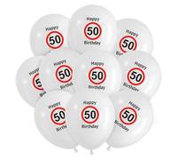 Decoración Cumpleaños 50 Año Rojo y Blanco, Globo 50 Cumpleaños Happy Birthday, para 50 Años Fiesta de Cumpleaños Hombre y Mujer