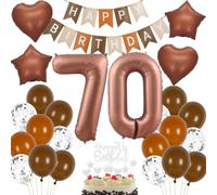 Decoración cumpleaños 70 años marrón, Globos 70 años marrón globos, Decoración 70 cumpleaños mujer hombre, Globo 70 beige marrón, Decoración fiesta 70 cumpleaños, Globos Cumpleãnos 70 marrón