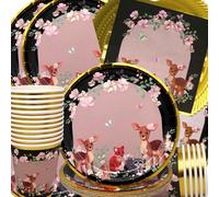 Decoracion Cumpleaños de Jungle,Doyomtoy Vajilla de Cumpleaños Jungle Animals Decoraciones de Cumpleaño Platos Tazas Servilletas de Fiesta para Baby Shower Cumpleaño 20 invitados