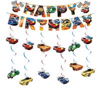 Decoracion Cumpleaños，Happy Birthday Banner，Banderines Decorativos, Pancartas de Cumpleaños y Adornos en Espiral.