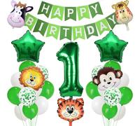 Decoración Cumpleaños Selva 1 Año Decoración Cumpleaños Selva Decoración Cumpleaños Infantil 1 Año Safari Animal Feliz Cumpleaños Decoración 1er Cumpleaños Niño Wild One Safari Banner Decoración Cumpl