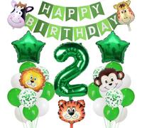 Decoración Cumpleaños Selva 2 Años Decoración Cumpleaños Selva Decoración Cumpleaños Infantil 2 Años Safari Animal Feliz Cumpleaños Decoración 2º Cumpleaños Niño Wild One Safari Banner Decoración Cump