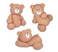 Decoración de 3 piezas de oso de peluche, decoración de cumpleaños de oso, accesorios de pícnic para fiestas, baby shower, decoración para tarta de fiesta