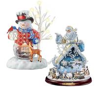 Decoración de acrílico de Navidad, Adornos Colgantes navideños,2PCS Papá Noel, Colgante de árbol de Navidad, decoración de muñeco de Nieve,Adornos para árbol de Navidad-Unos 8 cm