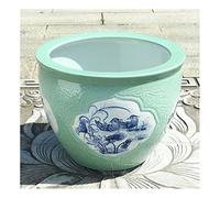 Decoración de acuario de cerámica para peces dorados, hábitat de tortuga de la suerte Feng Shui, plantación de loto de agua y configuración de tanque de árbol