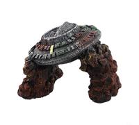 Decoración de acuario de naufragio OVNI, adorno de nave espacial de resina, paisaje de ciencia ficción, paisaje submarino para barco alienígena para escondite de cueva, decoración de fantasía que no