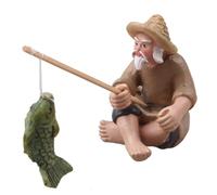 Decoración de Acuario, de pecera, Figura de Pescador de Resina, Estatua de exhibición subacuática para Mesa, Accesorio Coleccionable de Paisaje, Pieza Decorativa de Escritorio