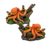 Decoración de acuario de pulpo, artificiales de criaturas marinas, 3.5 x 2.75 x 2.36 pulgadas, diseño en miniatura de dibujos animados, material de resina para el hogar, cafetería, hotel