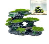 Decoración de acuario de resina, antideslizante, realista, paisajismo | Decoración de acuario con vista a la montaña para tomar el sol, escalar, explorar, paisajismo, hogar, oficina, hotel