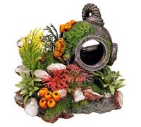 Decoración De Acuario Nobby Con Plantas 13,5x11x12cm Agua Dulce Agua Salada