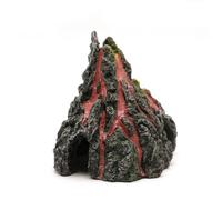 Decoración de Acuario volcánico de Resina, decoración de pecera con Cueva, decoración de Paisaje de montaña, Accesorios de Acuario, 4,7 x 3,9 x 4,3 Pulgadas