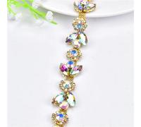 decoración de agua de perforación, Cinta de aplique diamantes imitación for coser, multicolor, 1 metro o 50 cm(Style 17 19cm width,1 meter)