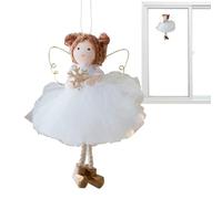 Decoración de ángel para árbol de Navidad, falda de tul, decoración de ensueño, colgante de niña de ángel de ala dorada, para pared, sala de estar, dormitorio, balcón, jardín, cafetería, alféizar de