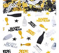 Decoración de Año Nuevo 2026, Confeti Dorado y Negro, 30g, brilla con elegancia para fiestas de Nochevieja y Año Nuevo, ideal para bodas y celebraciones; Añade un toque festivo a tus eventos