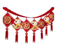 Decoración de Año Nuevo Chino, 2025 Feliz China Año Nuevo Banner | Construcción de viviendas, feliz nudo chino -Fu, decoración de serpiente de Año Nuevo para el festival de primavera