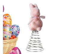 Decoración de árbol de conejito del este, 3,03 x 3,03 x 7,68 pulgadas, diseño de conejito flocado suave, decoración para el hogar, granja, porche, pieza central, ideal para fiestas de primavera