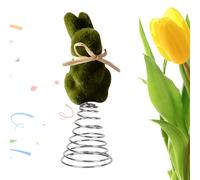 Decoración de árbol de conejito del este, 3,03 x 3,03 x 7,68 pulgadas, diseño de conejito flocado suave, decoración para el hogar, granja, porche, pieza central, ideal para fiestas de primavera