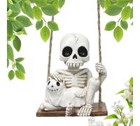 Decoración de árbol de esqueleto, Swinging Ghost Dog Ornaments, Spooky Skull Decorations, 6,8 cm, para Fence Garden Kitchen Cemetery Theme Outdoor Setup Delightful Presence Halloween Entusiasts