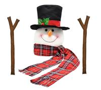 Decoración de árbol de Navidad, bonito baúl de vacaciones, muñeco de peluche de invierno de gran tamaño con acento de bufanda para exhibición de temporada, salón, fiesta, suministros, abrigo, centro