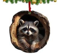 Decoración de árbol de Navidad de acrílico, adorno de árbol de Navidad de dibujos animados, colgante de árbol de Navidad 2D, decoración realista de animal de pared, mapache, búho, ardilla, erizo