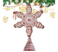 Decoración de árbol de Navidad - Madera Gingerbread Man Treetop Decoration | Festive Holiday Ornament for Christmas Tree, Bookshelf, Dining Table, Porch, Fireplace, Garden and Backyard Indoor Outdoor