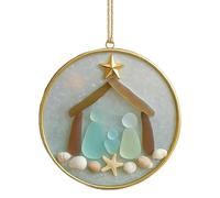 Decoración de árboles Colgante de vidrio de mar - Artesanía de navideños, decoración de natividad hecha a mano | Accesorios de atmósfera al aire libre de interior festivo, sala de estar de dor