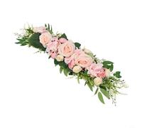 Decoración de arco de boda de rosas artificiales, guirnalda floral falsa de seda para telón de fondo de ceremonia, manto de chimenea, decoración de pared de puerta delantera (rosa)