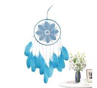 Decoración de : arte colgante de 61 cm de largo, de aro de plumas, de cuentas étnicas con significado de símbolo tradicional | Decoración estética del hogar para