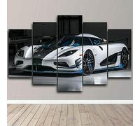 Decoración De Arte De Pared 5 Piezas Imprime En Lienzo Koenigsegg Hot Wheels R HD Cuadro Estilo Abstractos Moderna Inicio Decoración Lienzos 150×80 Cm,Listo para Colgar(con Marco)