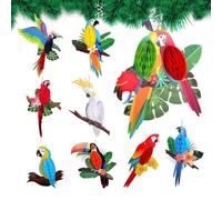 Decoración De Aves para El Hogar Loro 2D Papel Selva Tropical Decoración