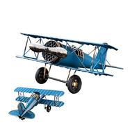 Decoración de avión vintage - Modelos de avión biplano | Modelo de estatuas de biplano de hierro para accesorios de sala de guardería