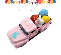 Decoración De Bandeja Con Niveles De Primavera - Modelo De Camión Pequeño Estilo Granja | Decoraciones De Camiones De Pascua | De Conejito Con Huevos Para Mesa, Porche, Sala De Estar, Hogar, Co