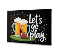 Decoración de baño Cheers And Game On: Let's Go Play! Lienzo decorativo para decoración de pared de baño (20 x 30 cm)
