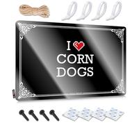Decoración de barra antigua con texto en inglés "I Love Corn Dogs" (20 x 30 cm)