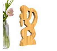Decoración de beso amante de madera, estatua de pareja | Estatua de madera de pareja - Estatua de arte romántica de pareja, escultura, decoración para San Valentín, cumpleaños, boda