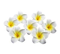 Decoración de boda HugeStore, 100 piezas de 6 cm de diámetro, Frangipani Plumeria, pétalos artificiales de flores de Hawái