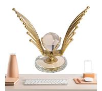 Decoración de bola de cristal, decoración de globo de metal, alas de águila estatua de bola de cristal con base, para el hogar, oficina, dormitorio, tienda, mesa, armario de escritorio