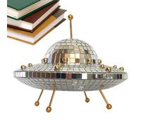 Decoración de bola de discoteca, forma de platillo, decoración de bola de discoteca: de bola de discoteca con forma de OVNI que genera diferentes reflejos aleatorios cuando la luz golpe