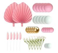 Decoración de bolas para tartas, bolas pequeñas de abanico, decoración de pasteles, bolas doradas, blancas y rosas, decoración para hornear, bolas de perlas, suministros para fiestas de cumpleaños