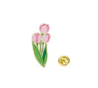 Decoración de bolsa de flores de aleación de gota de aceite de dibujos animados, girasol, tulipán, lirio, orquídea, insignia de metal para accesorios creativos, talla única, Acrílico