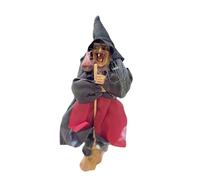 Decoración de brujas aterradoras, colgando para brujas con función de activación de sonido, decoración de brujas parlantes con ojos brillantes y función de activación de sonido para dec