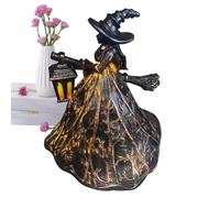 Decoración de brujas de Halloween - Señal central de la mesa, decoración de luz resistente a los rayos UV, construcción de resina duradera, diseño espeluznante | Porche, cocina, césped, dormitorio, ve