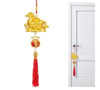 Decoración De Caballo, Colgante para Fiesta de Caballo Dorado 3D, Chino De Año Nuevo Lunar con Borlas para La Prosperidad, para Colgar en Pared Ventana Hogar Celebración Navideña