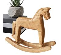 Decoración de caballo para el hogar, decoración de caballo mecedora de madera, adorno de madera tallado a mano para niños, lugar de trabajo, escritorio, estantería, guardería, granja, vaquero
