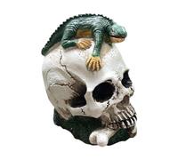 Decoración de cabeza de calavera, decoración de calavera de Halloween,Accesorio decorativo artesanal de resina de esqueleto de | Adornos de calavera horribles de Halloween para la escuela, el