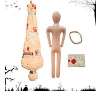 Decoración de cadáver de Halloween - Maniquí inflable de 68.5 x 19.69 pulgadas para todo el cuerpo | sangrienta realista de tamaño natural de horror para escena del crimen en el césped, instalación de